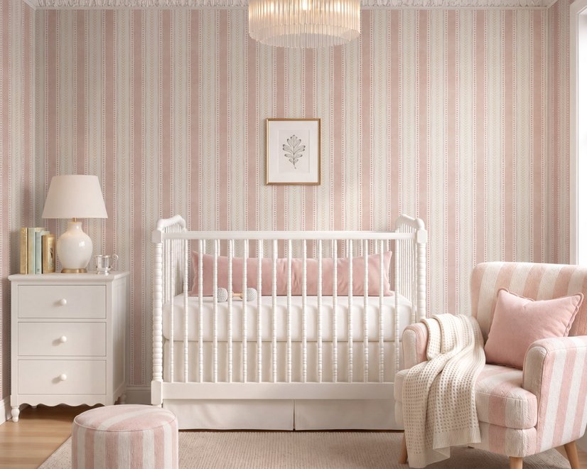 Playful Nursery Stripe Lines Wallpaper Mural