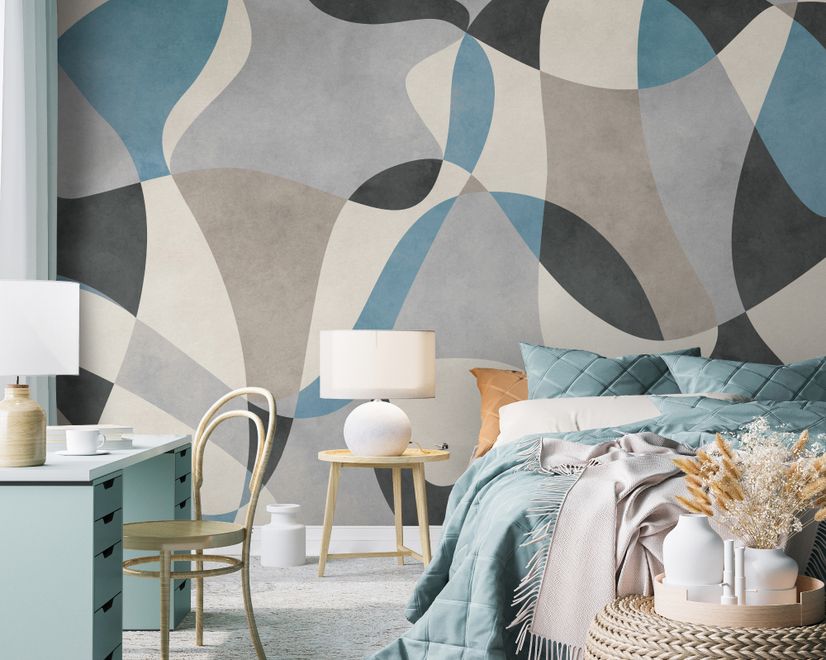 Boho Geometric Abstract Art Wallpaper Mural