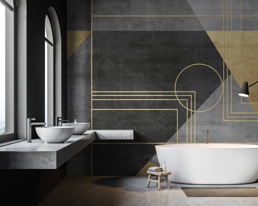 Colorful Geometric Grunge Art Wallpaper Mural