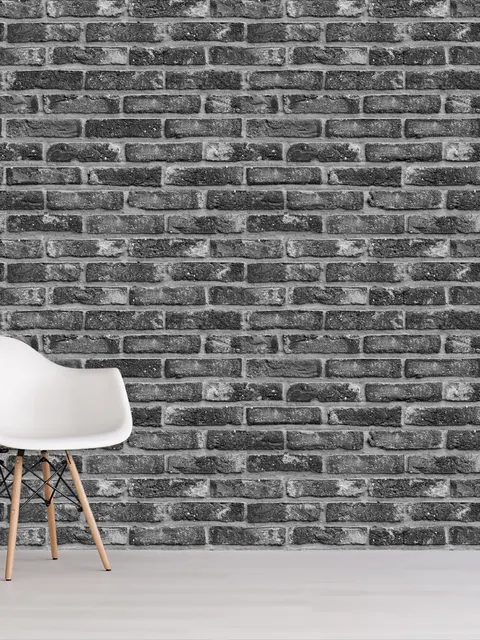 Grunge Black White Brick Wallpaper Mural