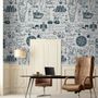 Inked Traveler Map Wallpaper Mural for Children