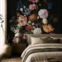 Elegant Dutch Dark Floral Bouquet Wallpaper Mural