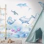 Cartoon Unterwasser- und Wale-Fototapete