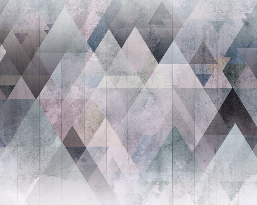 Watercolor Geometric Triangle Pattern Wallpaper Mural