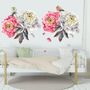 Kids Watercolor Pink White Florals Wall Decal Sticker