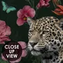 Elegant Tropical Botanical Floral and Leopard Wallpaper 