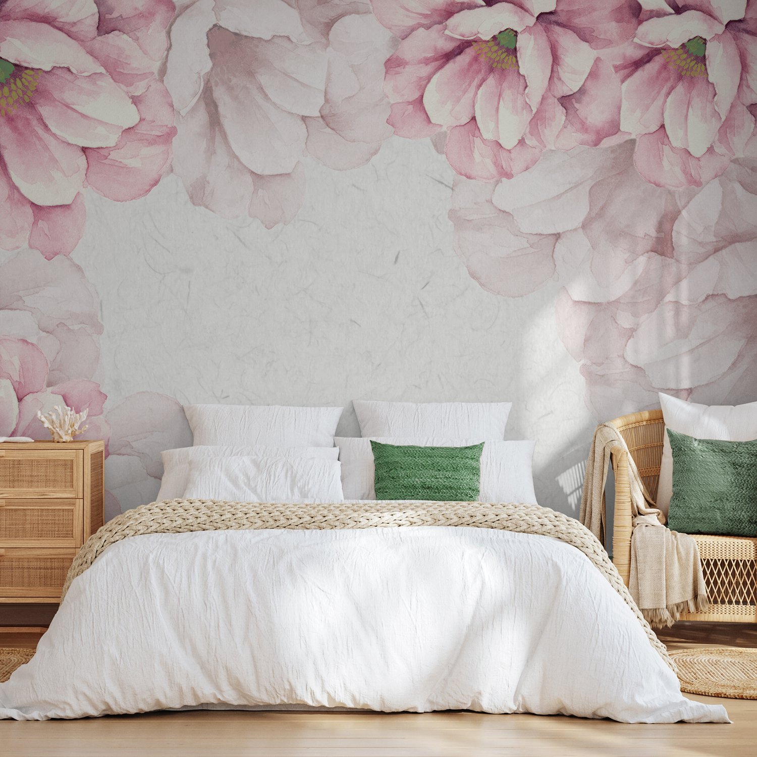 Pastel Pink Flower Wallpaper Mural - Peel and Stick