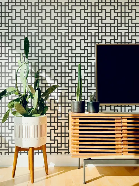 Modern Geometric Maze Wallpaper - STYLE 2
