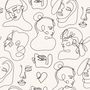Elegant Abstract Faces Wallpaper Mural