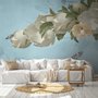 Papier peint panoramique floral et papillon Gardenia