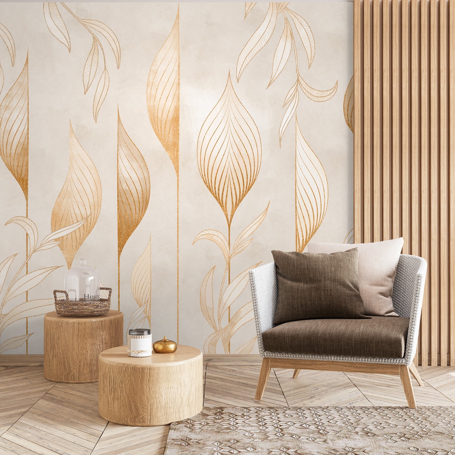 Boho Geometric Art Lines Wallpaper Mural - Peel and Stick