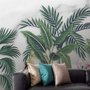 Flamingo Toucan with Vintage Forest Wallpaper Mural