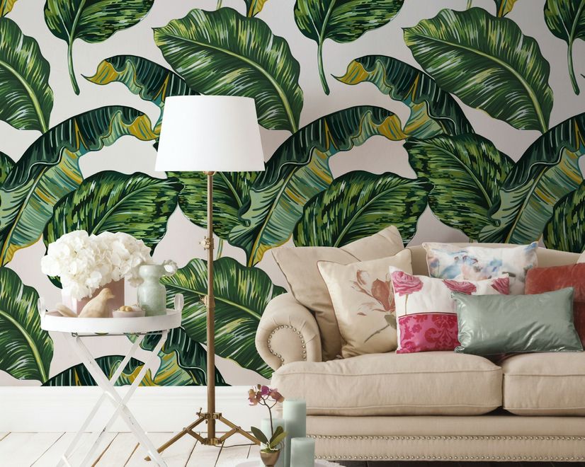 Tropical Banana Leaf Wallpaper Mural