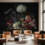 Dark Floral Bouqet with Tulips and Roses Wallpaper Mural