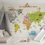 Kids Colorful Educational World Map Wallpaper