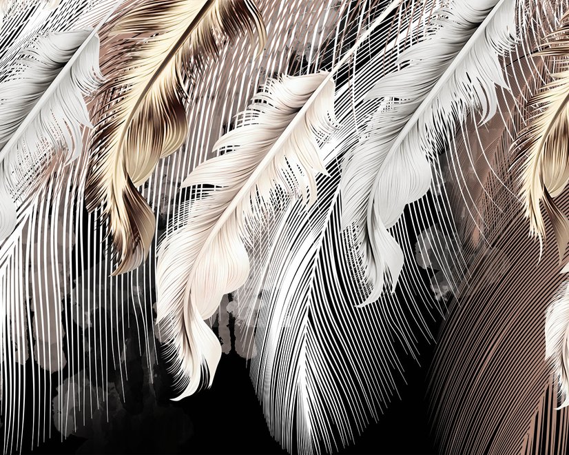 Nordic Light Feathers Wallpaper Mural