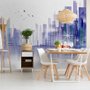 Papier peint panoramique paysage urbain moderne violet