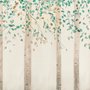 Aquarell-Stil Wald mit grünen braunen kleinen Blättern Fototapete