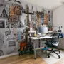 Eiffel Tower and Country Typography Wallpaper Mural