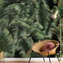 Dark Banana Leaf Wallpaper Mural