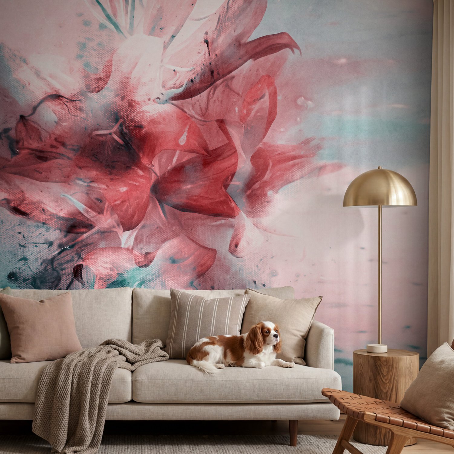 Abstract Lily Wallpaper Mural - Peel and Stick