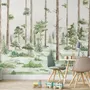 Fototapete Aquarell Wald Bäume für Kinder