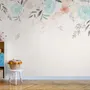 Vintage Soft Blue Vine Flowers Wallpaper Mural