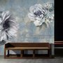 Leichte Blumen Fototapete mit Musiknoten