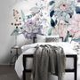 Soft Victorian Floral and Yellow Butterfly Wallpaper Mural