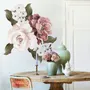 Pink Rose Red Peony Floral Bouqet Wall Decal Sticker