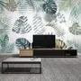 Retro Tropical Leaf Pattern Wallpaper Mural