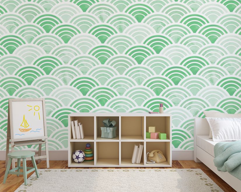 Seashell Pattern Wallpaper Mural for Nursery and Kids Room