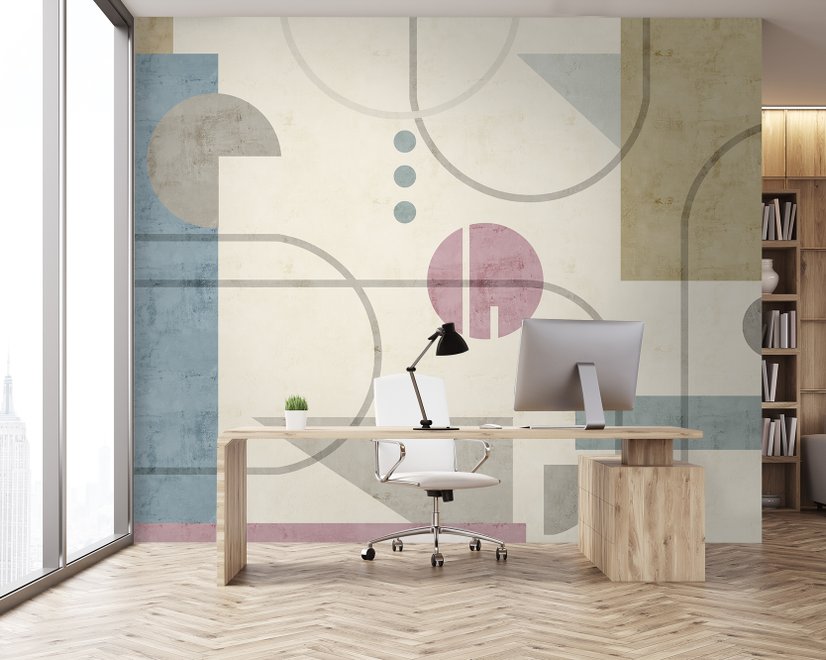 Soft Geometric Shape Art Wallpaper Mural