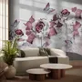 Elegant Floral with Little Butterfly Wallpaper Mural