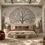 Ancient Roman Garden Tree With Mosaic Art Wallpaper Mural 