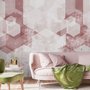 Abstract Pink Geometric Pattern Wallpaper Mural