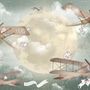 Kids Moon with Aircraft Wallpaper Mural