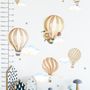 Kids Watercolor Brown Hot Air Balloon Wall Decal Sticker