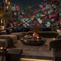 Elegant Tropical Botanical Floral and Leopard Wallpaper 