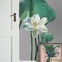 Aquarell Weißer Lotus Blume und Blätter Wandtattoo