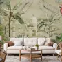 Taj Mahal and Vintage Leaf Wallpaper Mural