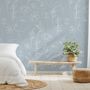 Soft Woman Face with Floral Drawing Line Art Wallpaper Mural