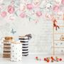 Pink Victorian Vine Flower Wallpaper Mural