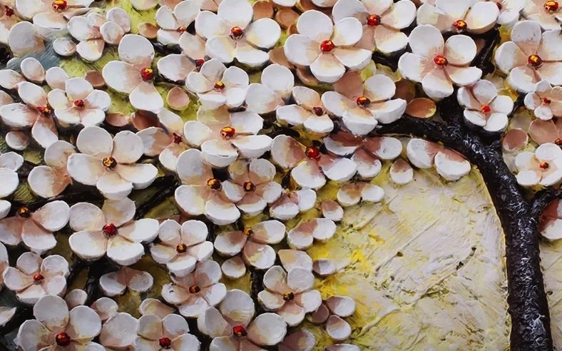 Oil Painting Cherry Blossom Wallpaper Mural