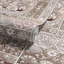 Antique wallpaper mural with Art Nouveau floral tile panels, sepia borders and blush botanical medallions
