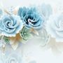 European Style 3D Blue Green Floral Wallpaper Mural