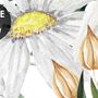 Bright Daisy Flower Bouquet with Green Leaves Wallpaper Mural