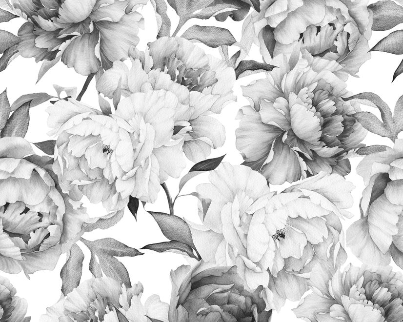 Papier peint floral sombre rose charbon