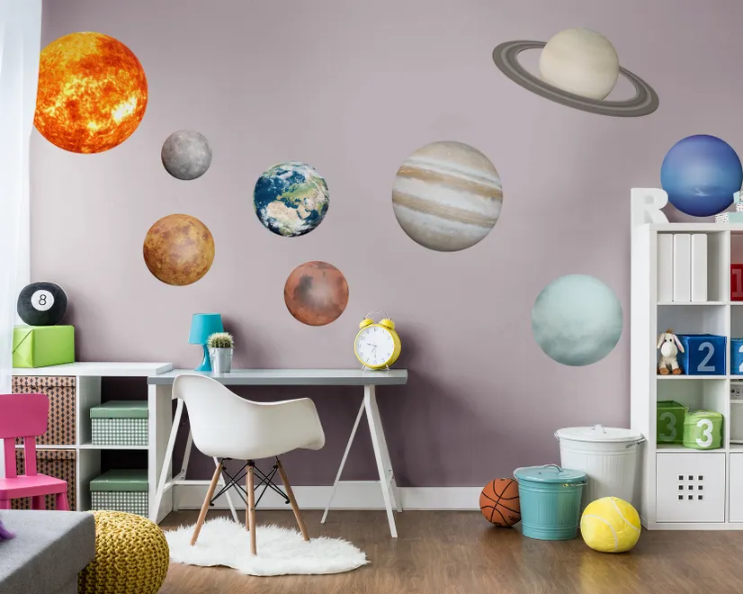 Solar System Sun and Planets Wall Decal Sticker
