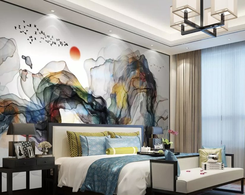 Watercolor Colorful Abstract Smoke Wallpaper Mural